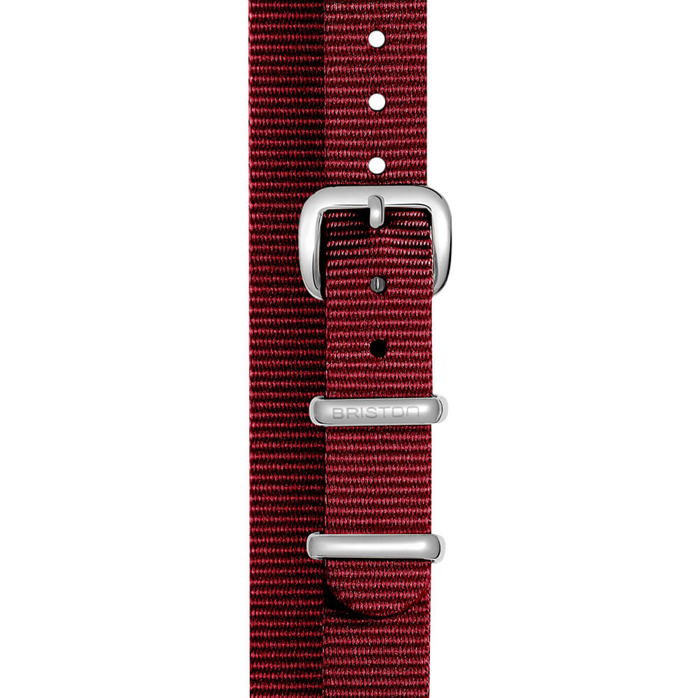 briston-bracelet-type-nato-12-mm-bordeaux-pour-clubmaster-lady image 1