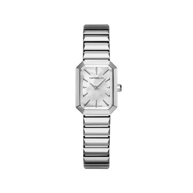 herbelin-octog-ne-quartz-dame-nacre-blanche-acier image 1