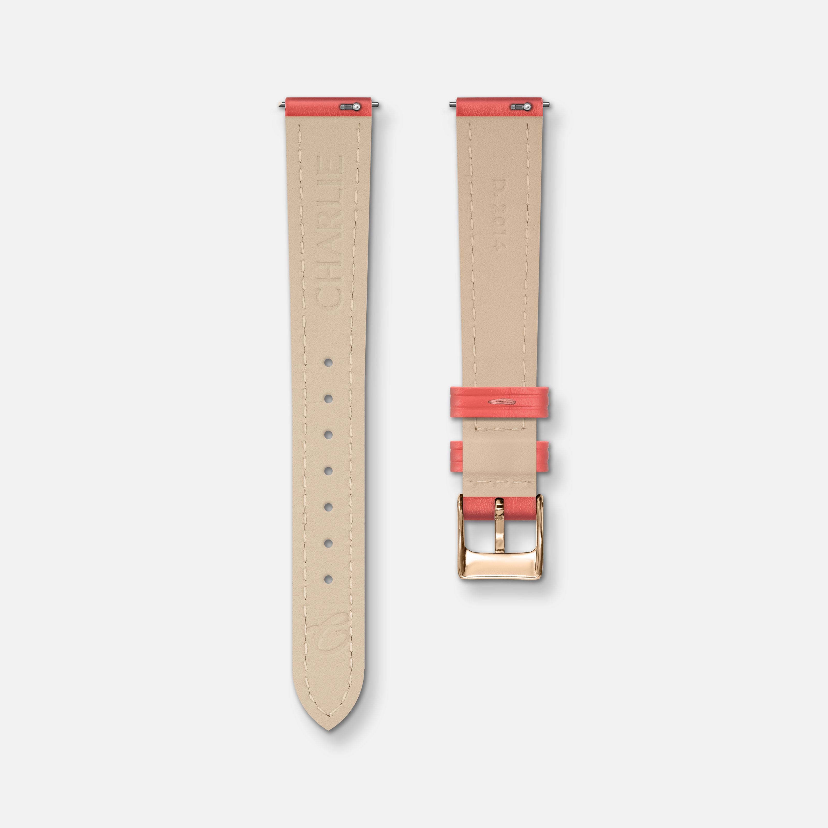 charlie-paris-bracelet-cuir-rose-hibiscus-14mm-boucle-ardillon-interchangeable image 3