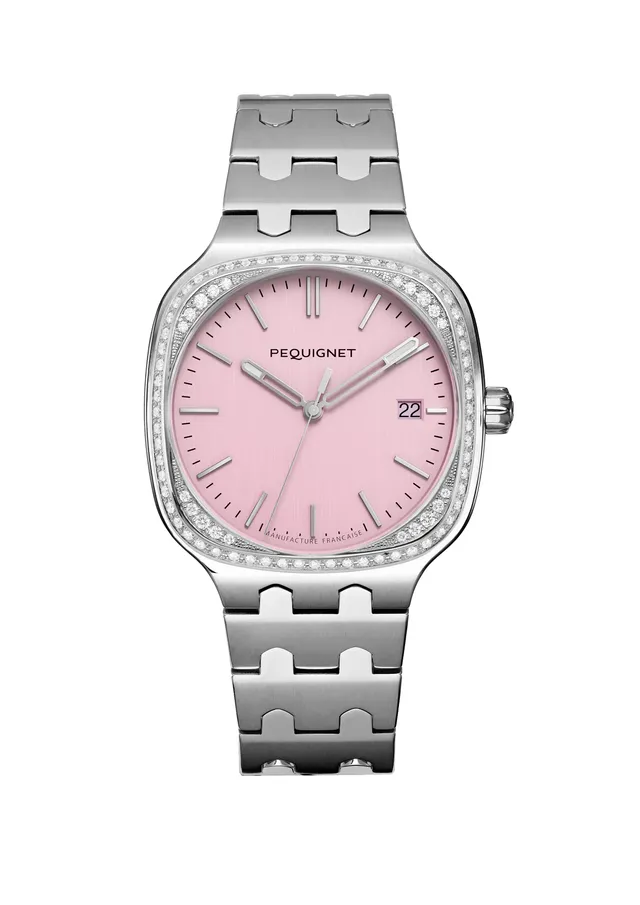 pequignet-concorde-cadran-rose-lunette-diamants-montre-calibre-initial image 1