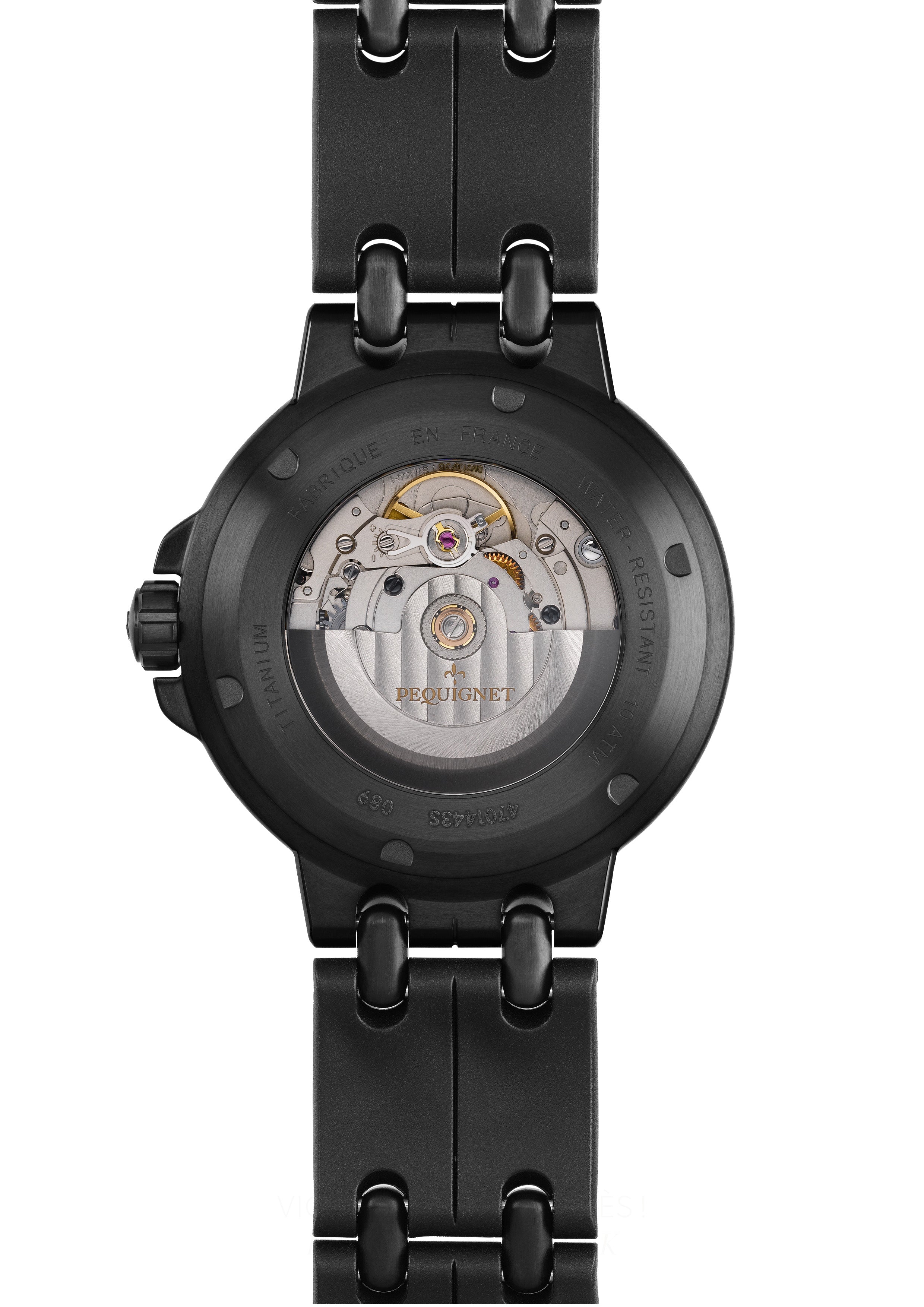 pequignet-moorea-hossegor-montre-automatique-sport-43-mm-cadran-noir-bracelet-ac image 2