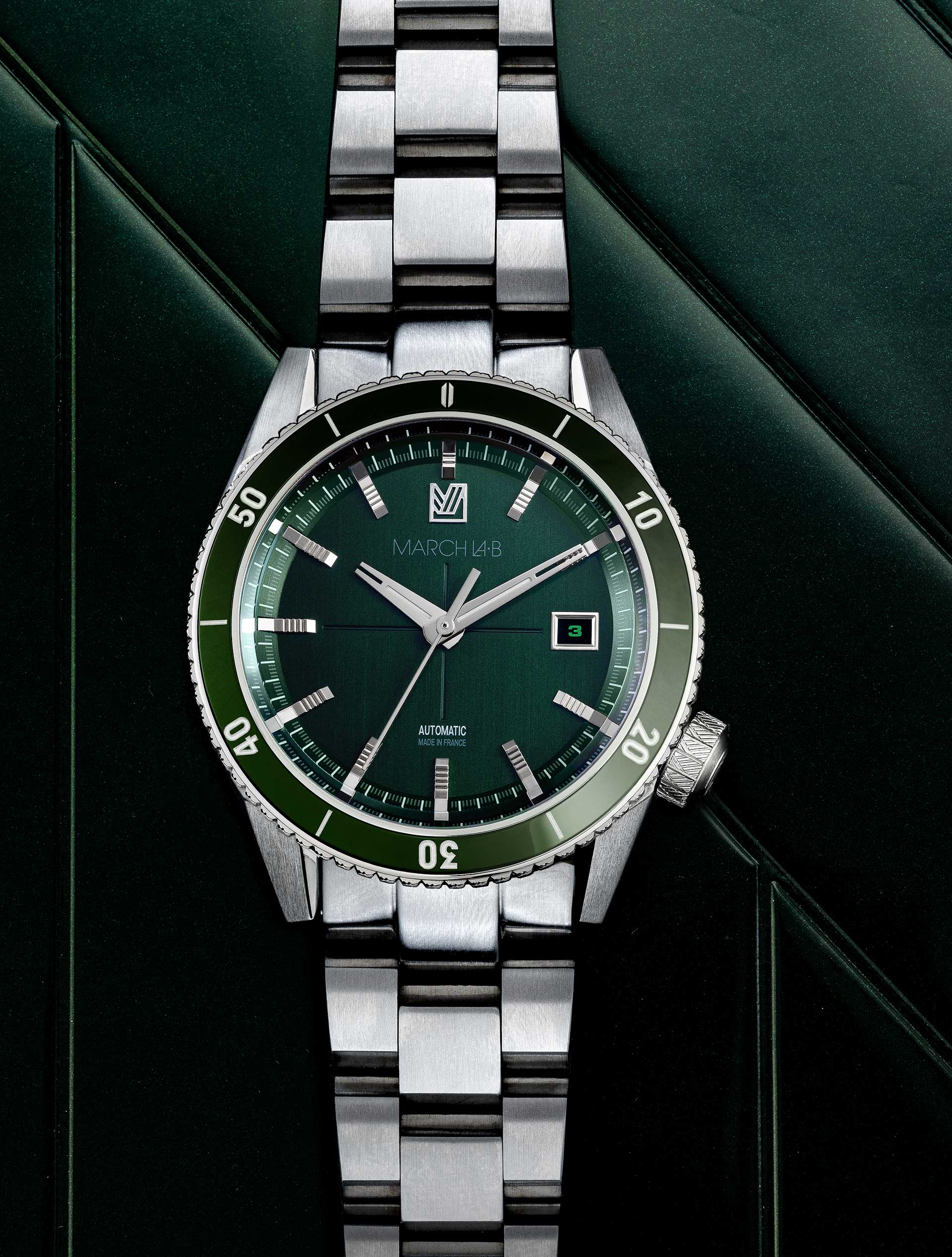 march-la-b-bonzer-automatique-double-green-41-mm-plongeuse image 1