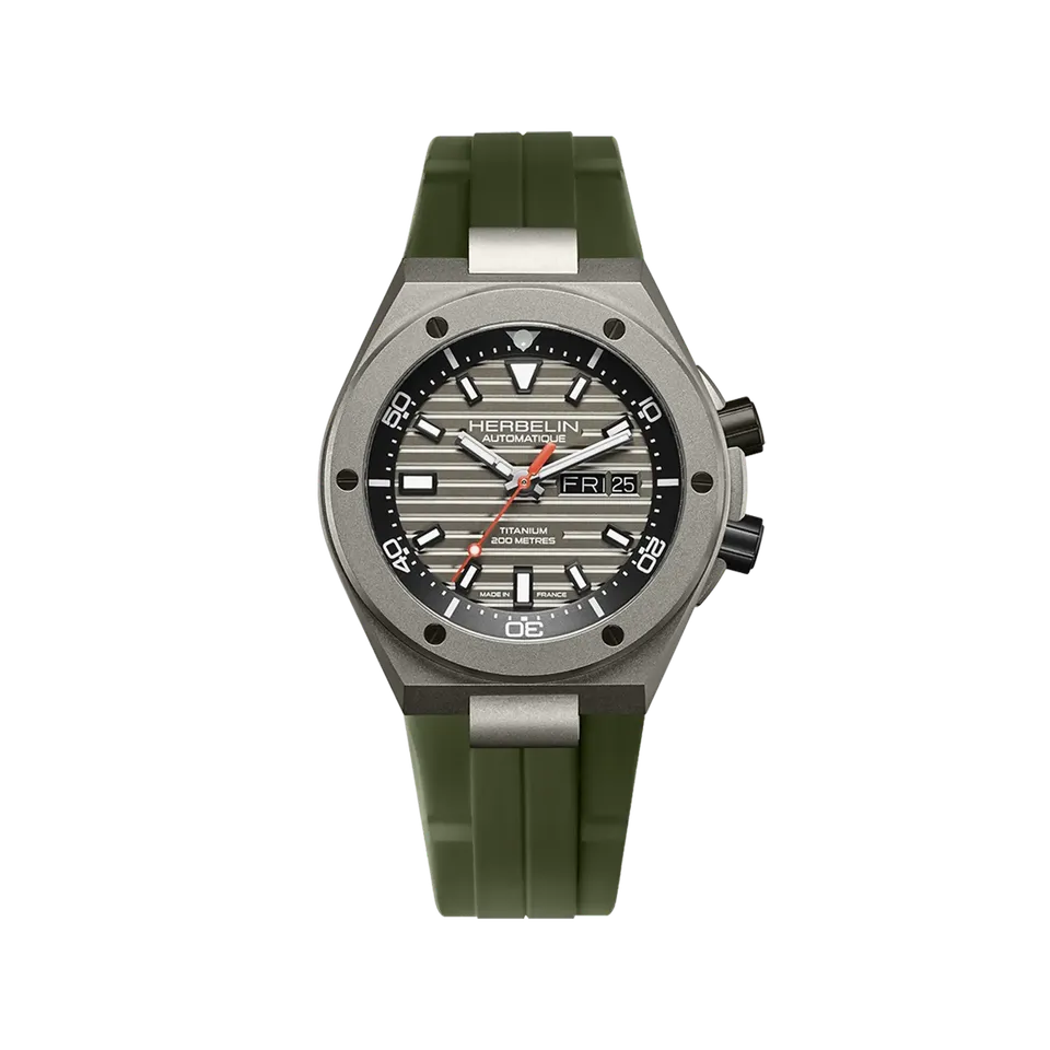 herbelin-cap-camarat-automatique-titane-diver-42-mm-kaki image 1