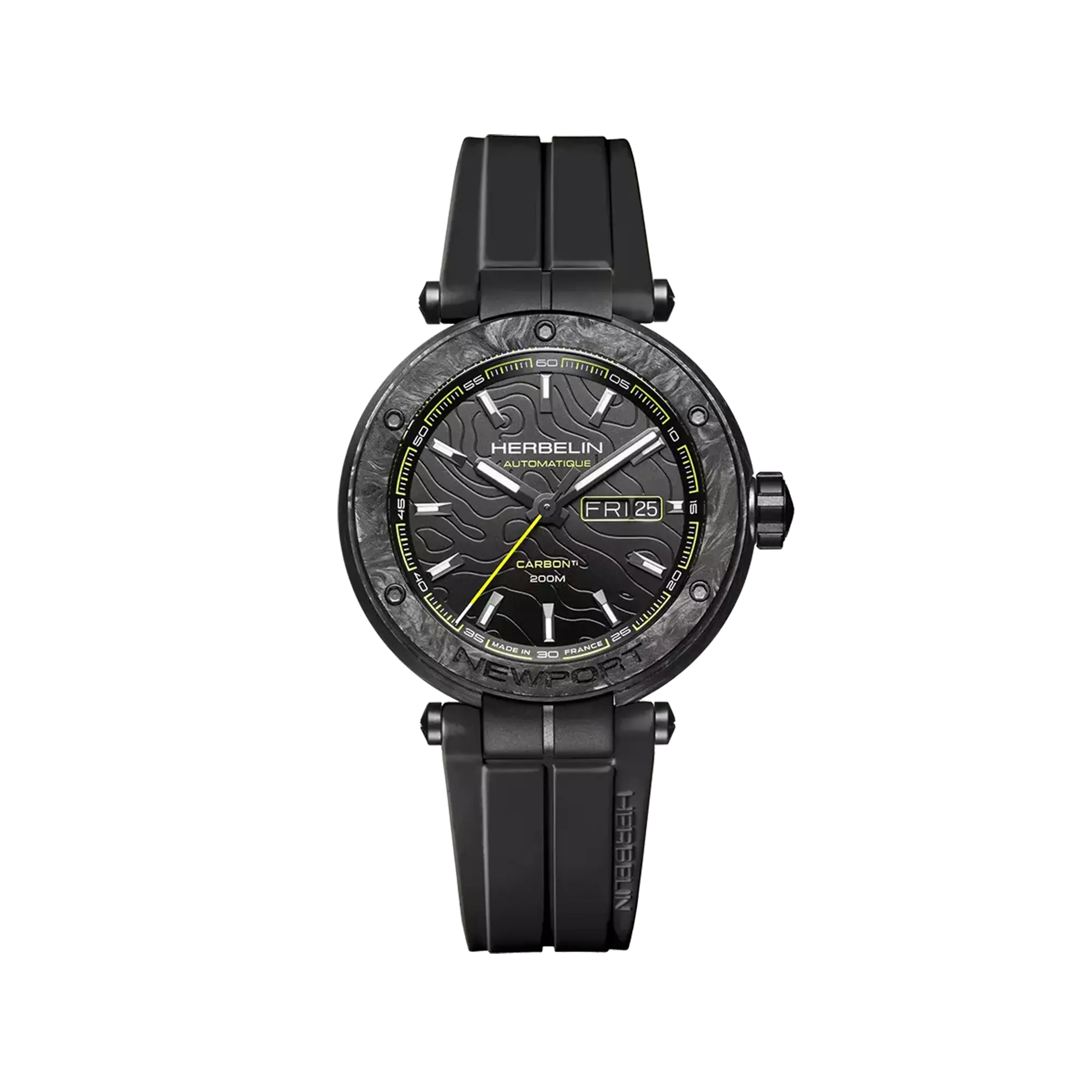 herbelin-newport-carbone-titane-automatique-noir-plongeuse-200m image 1