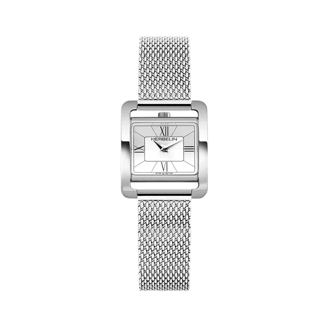 herbelin-ve-avenue-quartz-montre-femme-acier-maille-milanaise image 1