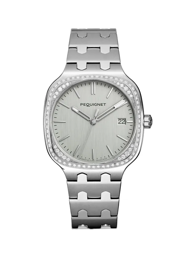 pequignet-concorde-36mm-cadran-argent-lunette-diamants-calibre-initial-montre-fe image 1