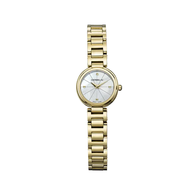 herbelin-lady-h-quartz-22-mm-montre-femme-nacre-pvd-or-jaune-verre-saphir image 1