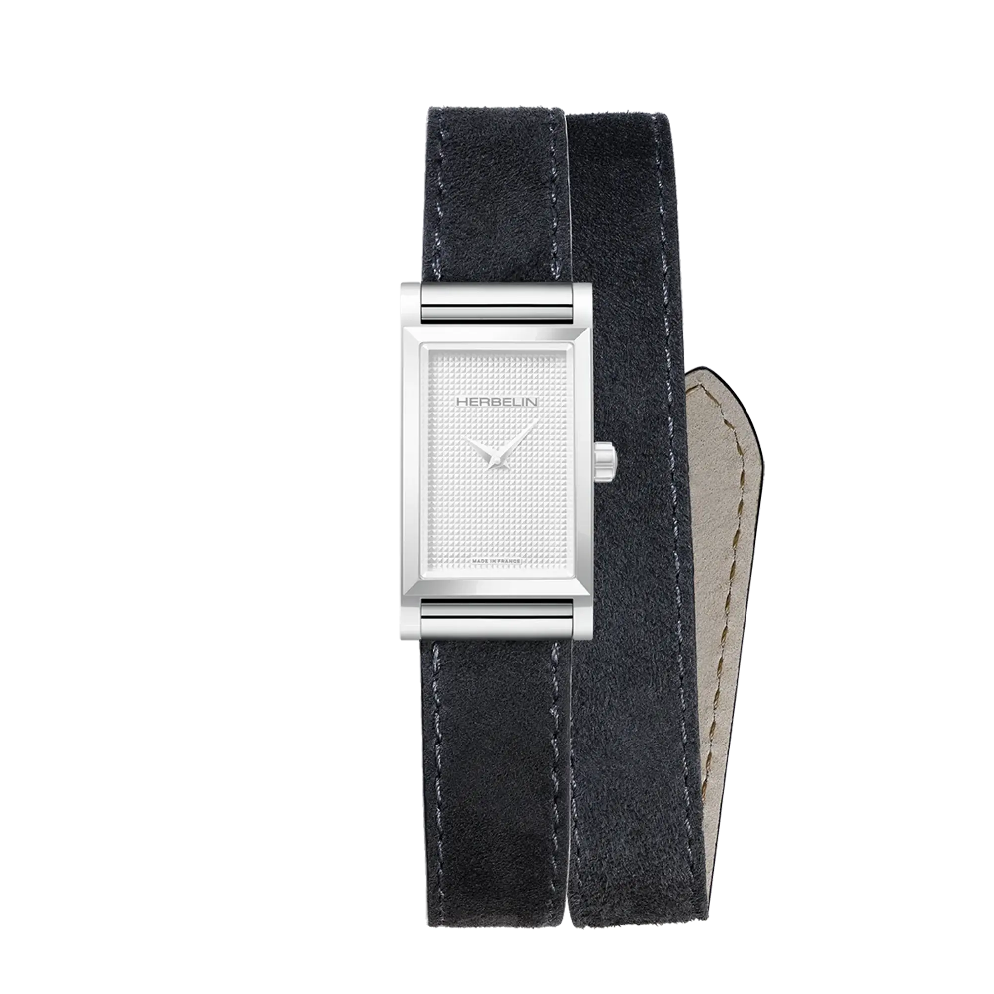 herbelin-antar-s-bracelet-double-tour-cuir-velours-kid-anthracite image 2