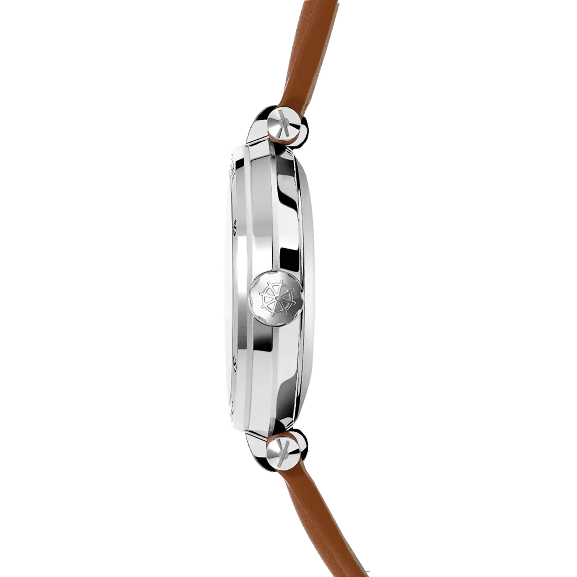 herbelin-newport-automatique-femme-nacre-diamants-cuir-gold image 3