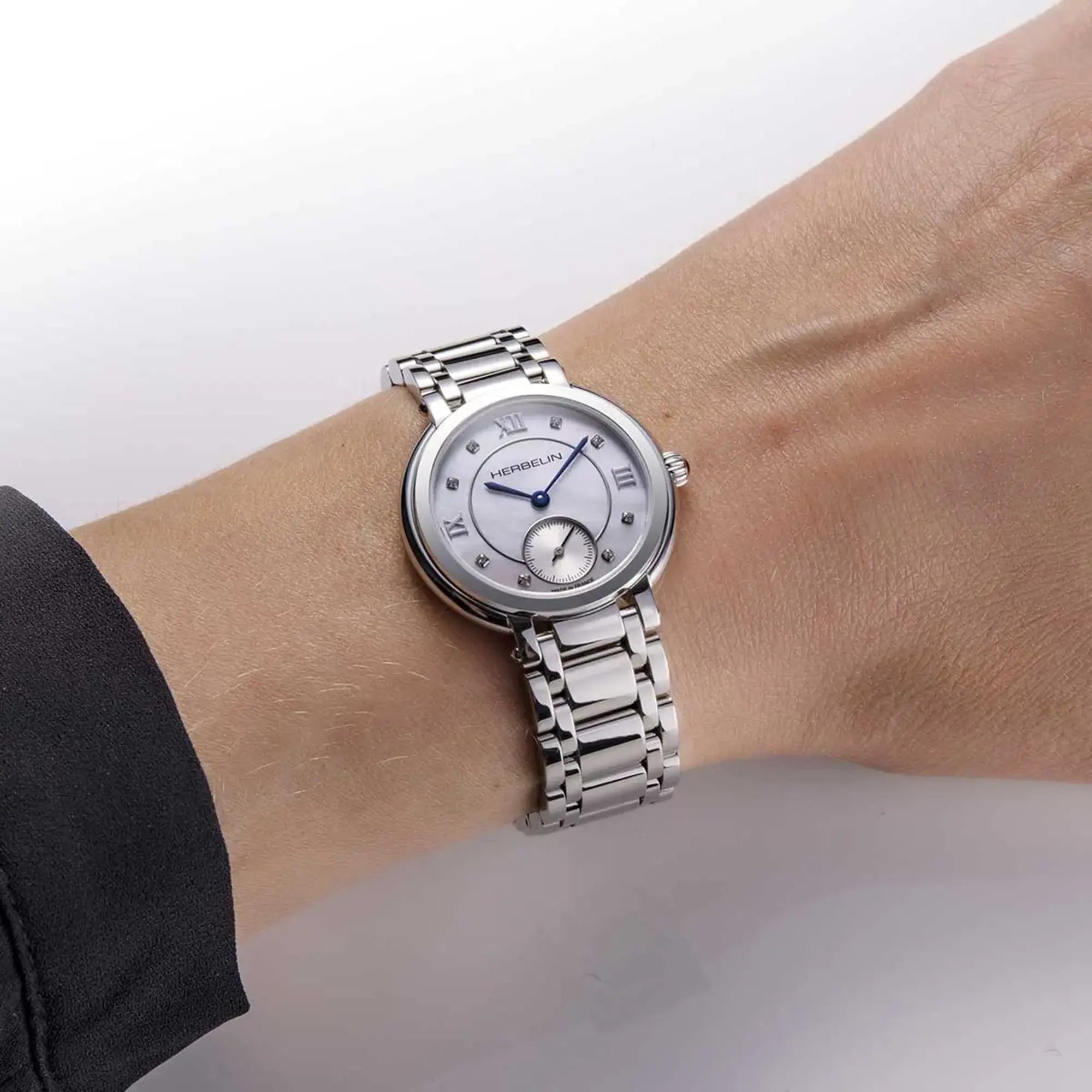 herbelin-galet-petite-seconde-acier-nacre-montre-femme image 2