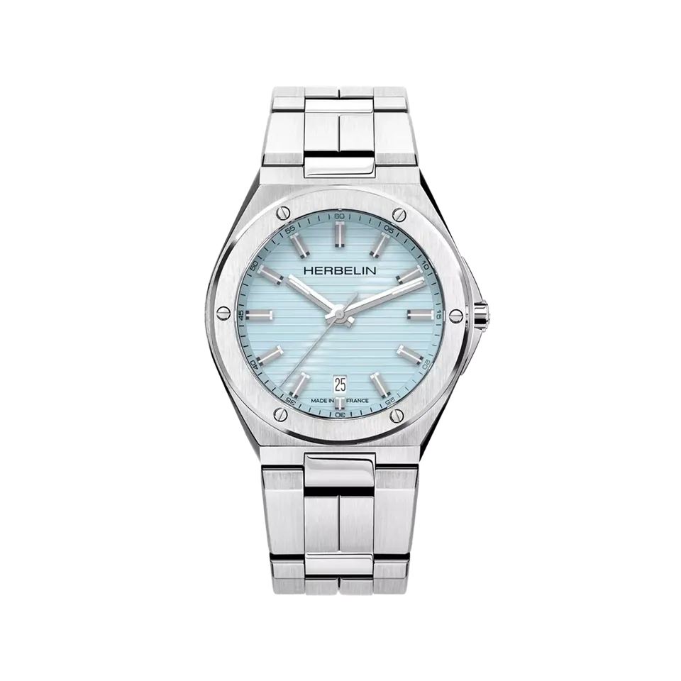 herbelin-cap-camarat-quartz-date-bleu-arctique-acier-316l-homme image 1