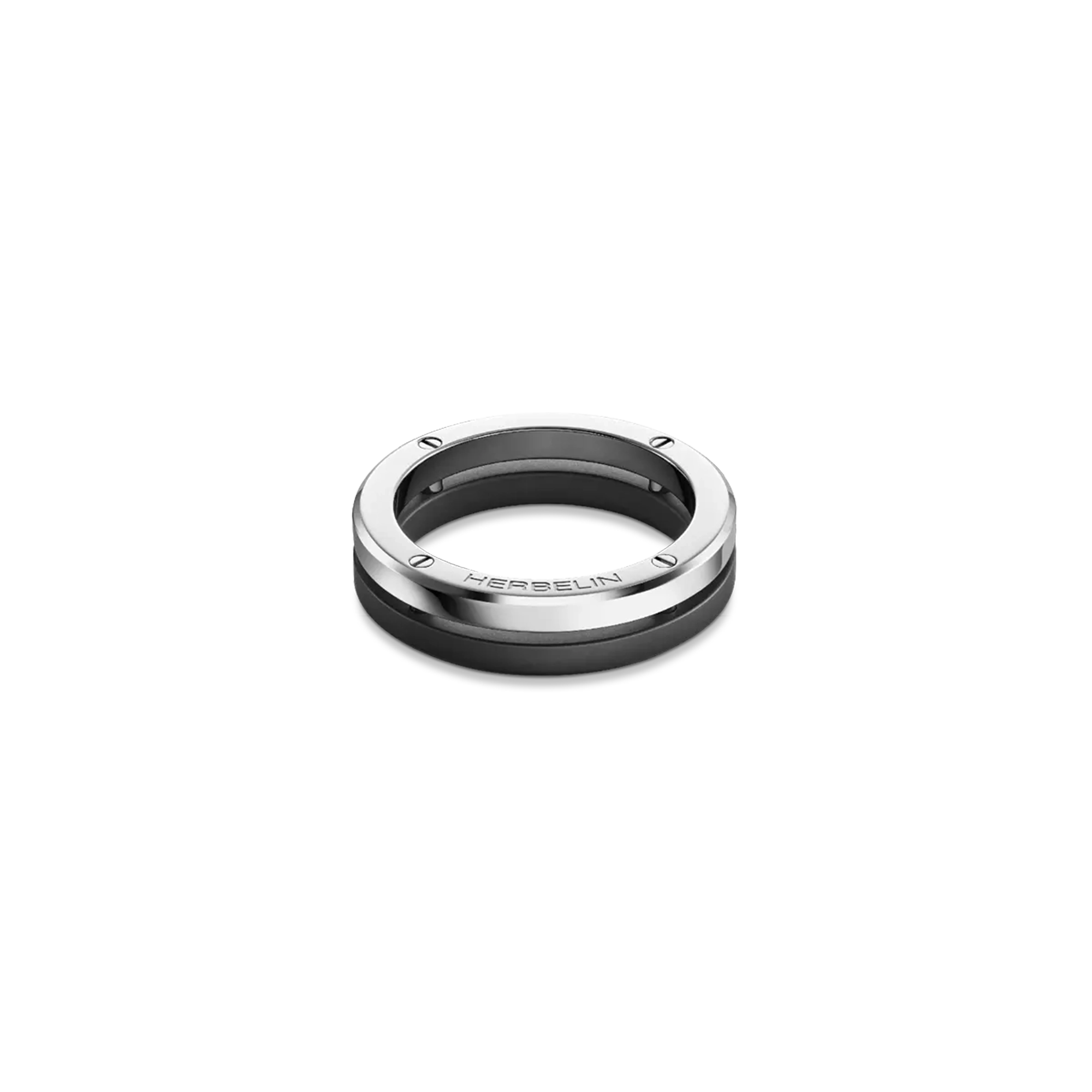 herbelin-bague-newport-duo-acier-poli-titane-sabl-homme image 1