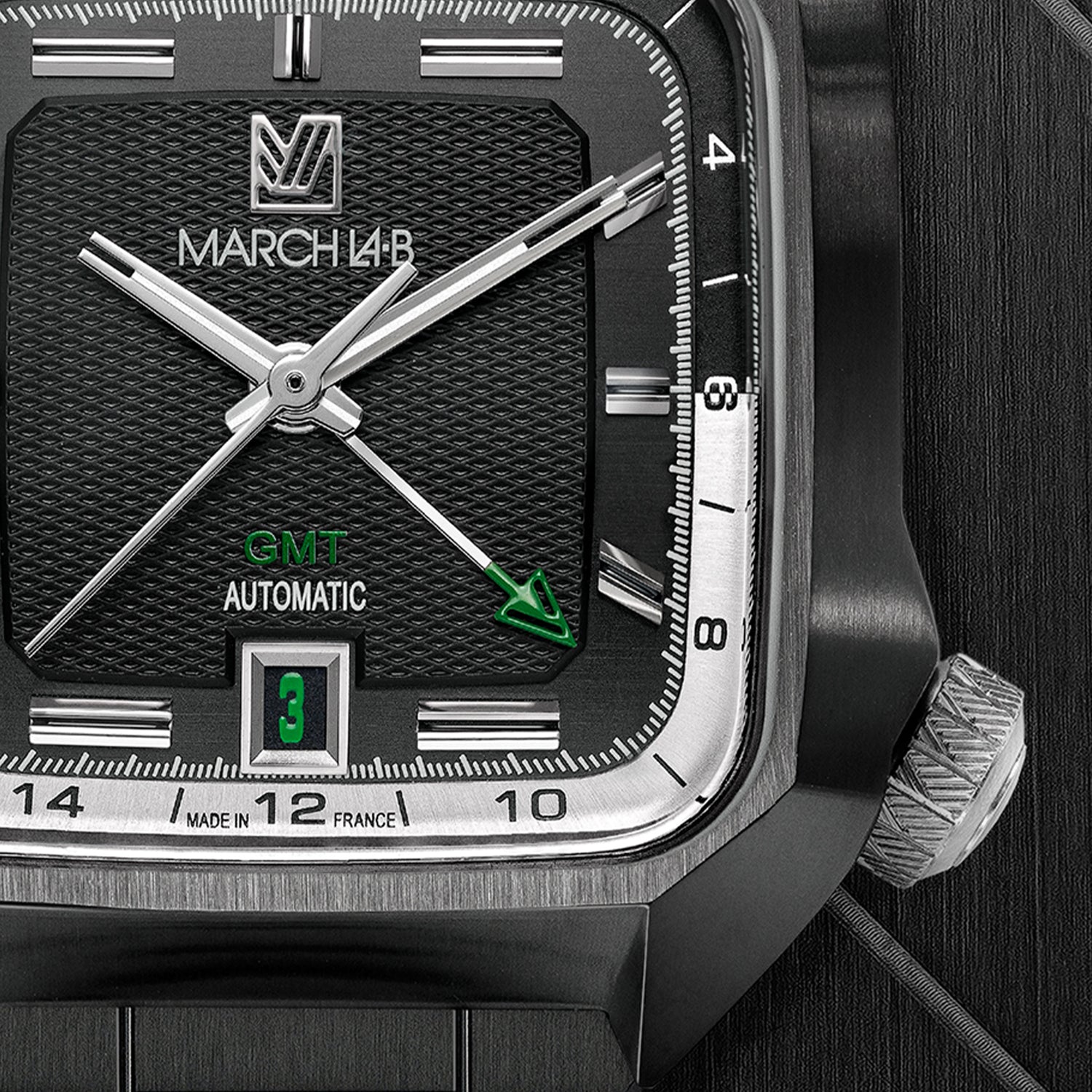 march-la-b-am2-gmt-automatique-shades-montre-homme-39mm-dlc-noir image 7