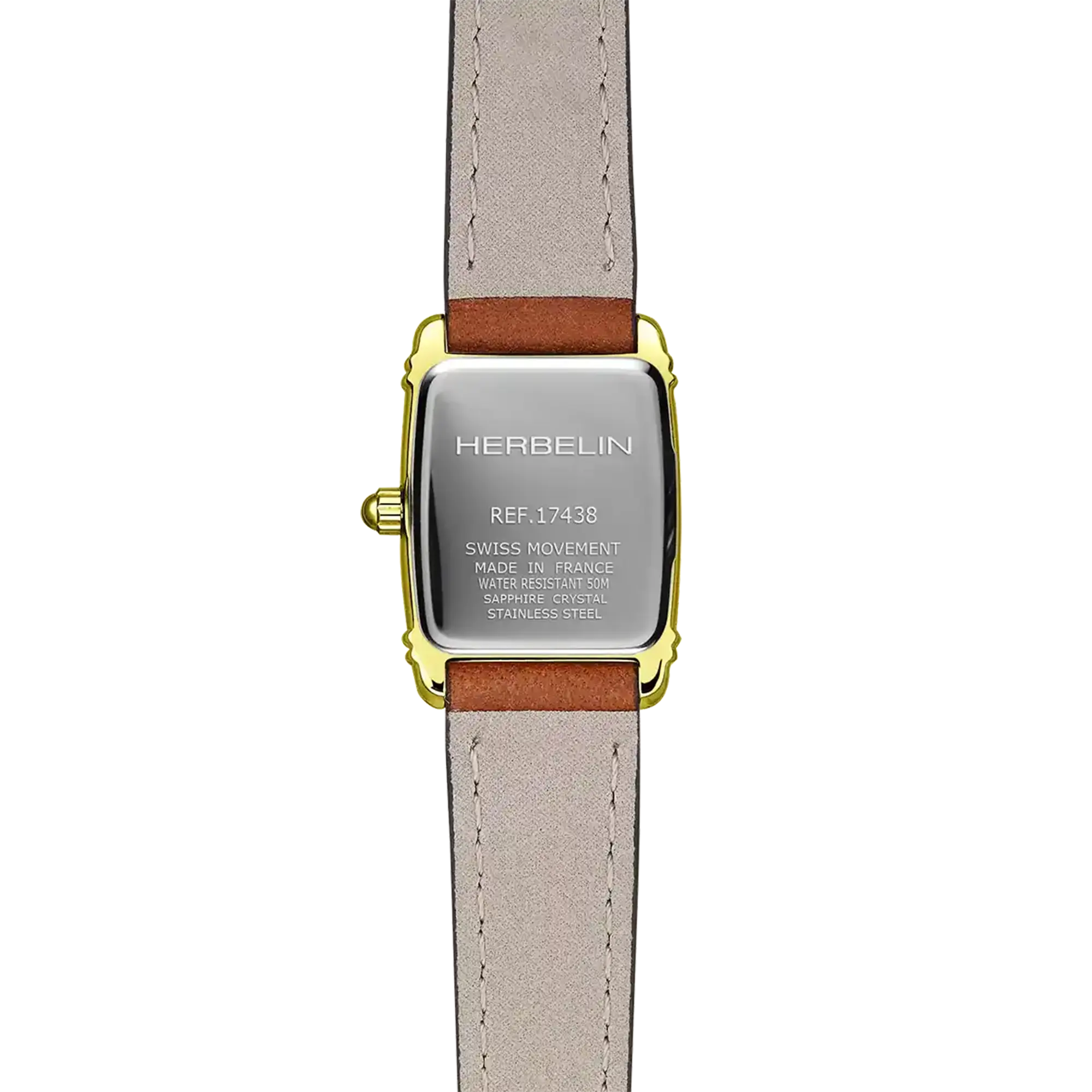 herbelin-art-d-co-tonneau-quartz-femme-pvd-or-jaune-cuir image 4