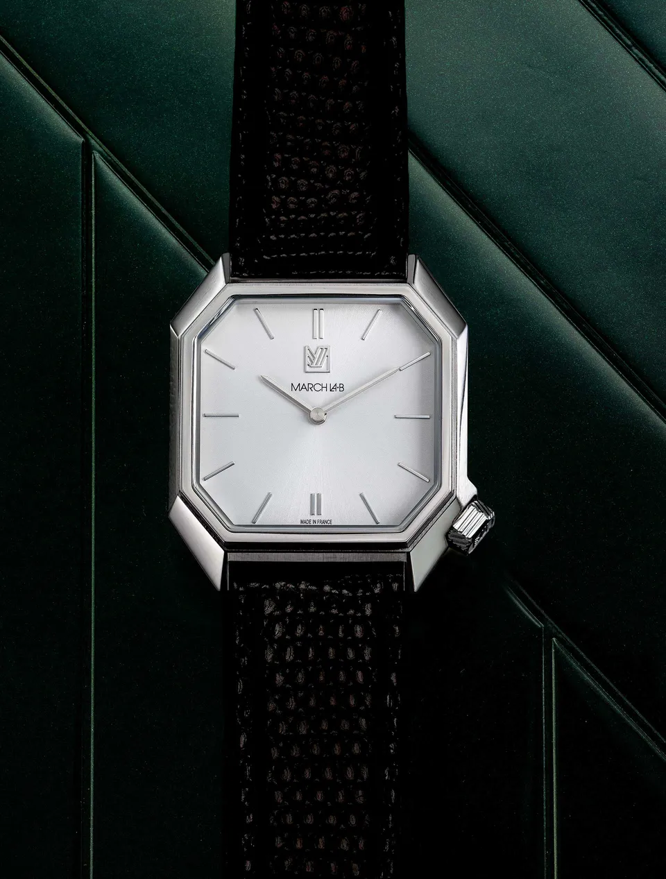 march-la-b-montre-mansart-electrique-white-34-mm-octogonale image 1
