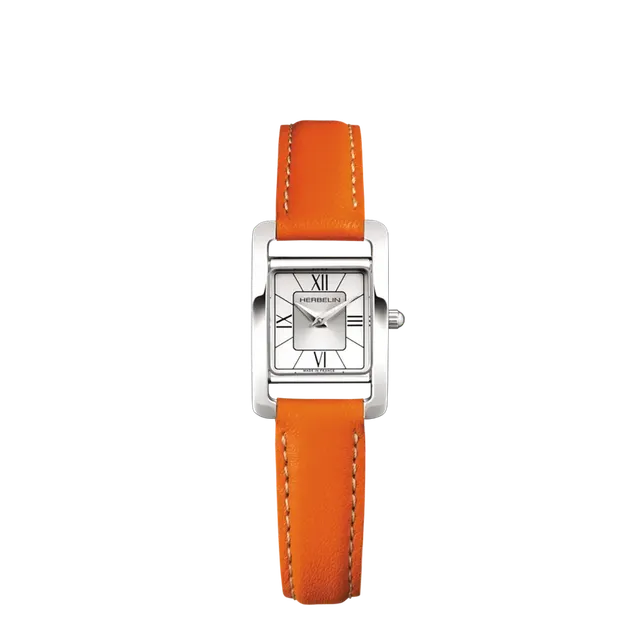 herbelin-ve-avenue-quartz-femme-acier-cuir-orange image 1