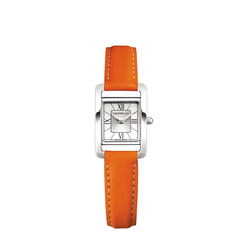 herbelin-ve-avenue-quartz-femme-acier-cuir-orange image 1
