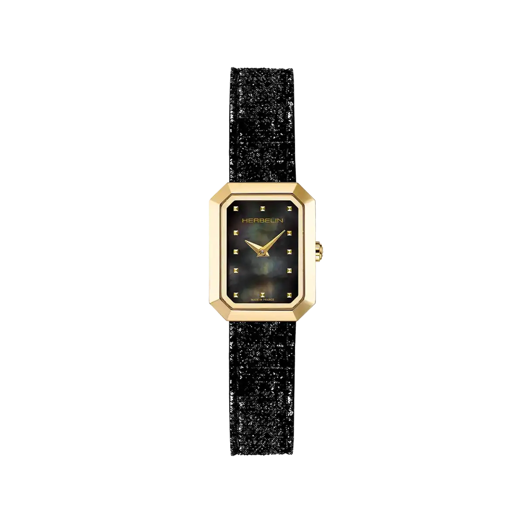 herbelin-octog-ne-quartz-montre-femme-nacre-noire-cuir image 1