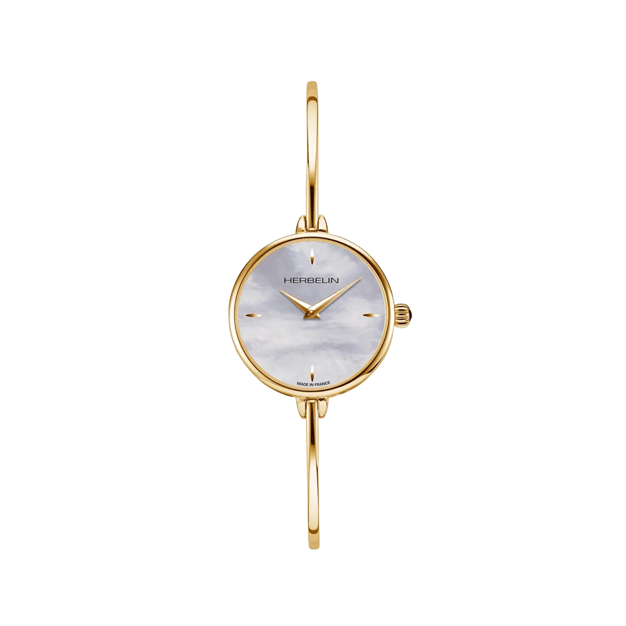herbelin-fil-quartz-montre-femme-pvd-or-jaune-nacre-blanche image 1
