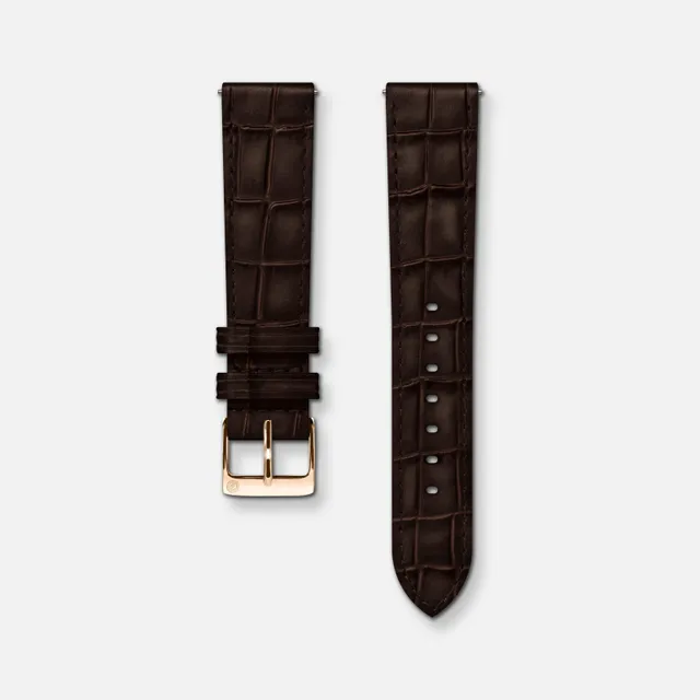 charlie-paris-bracelet-cuir-crocograin-chocolat-18mm-initial image 1