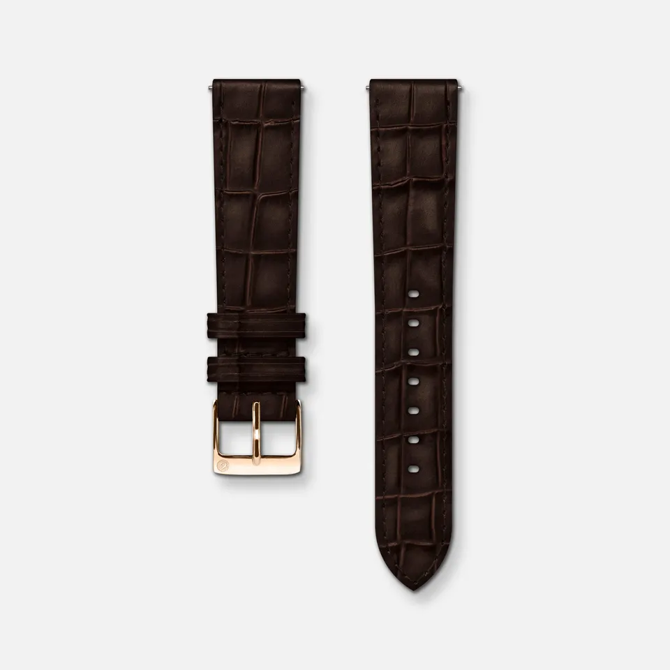 charlie-paris-bracelet-cuir-crocograin-chocolat-18mm-initial image 1