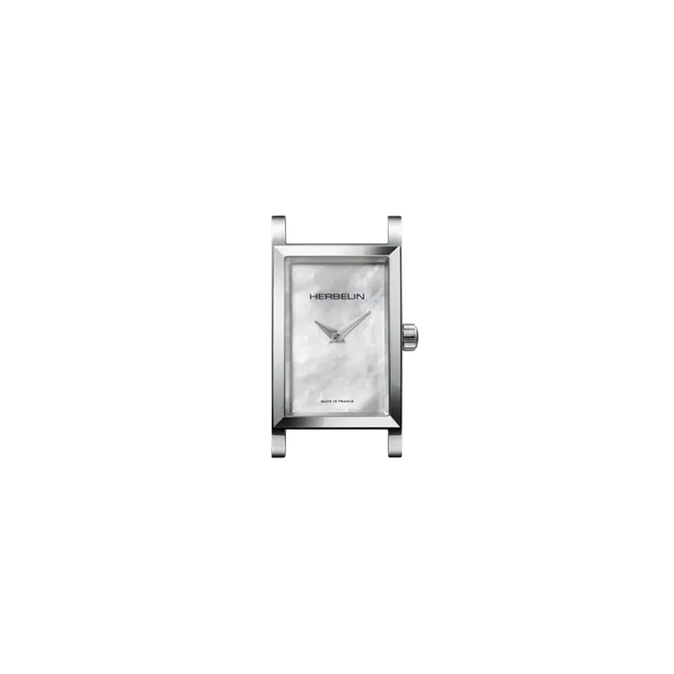 herbelin-antar-s-bo-tier-rectangle-quartz-nacre-acier-facette image 1