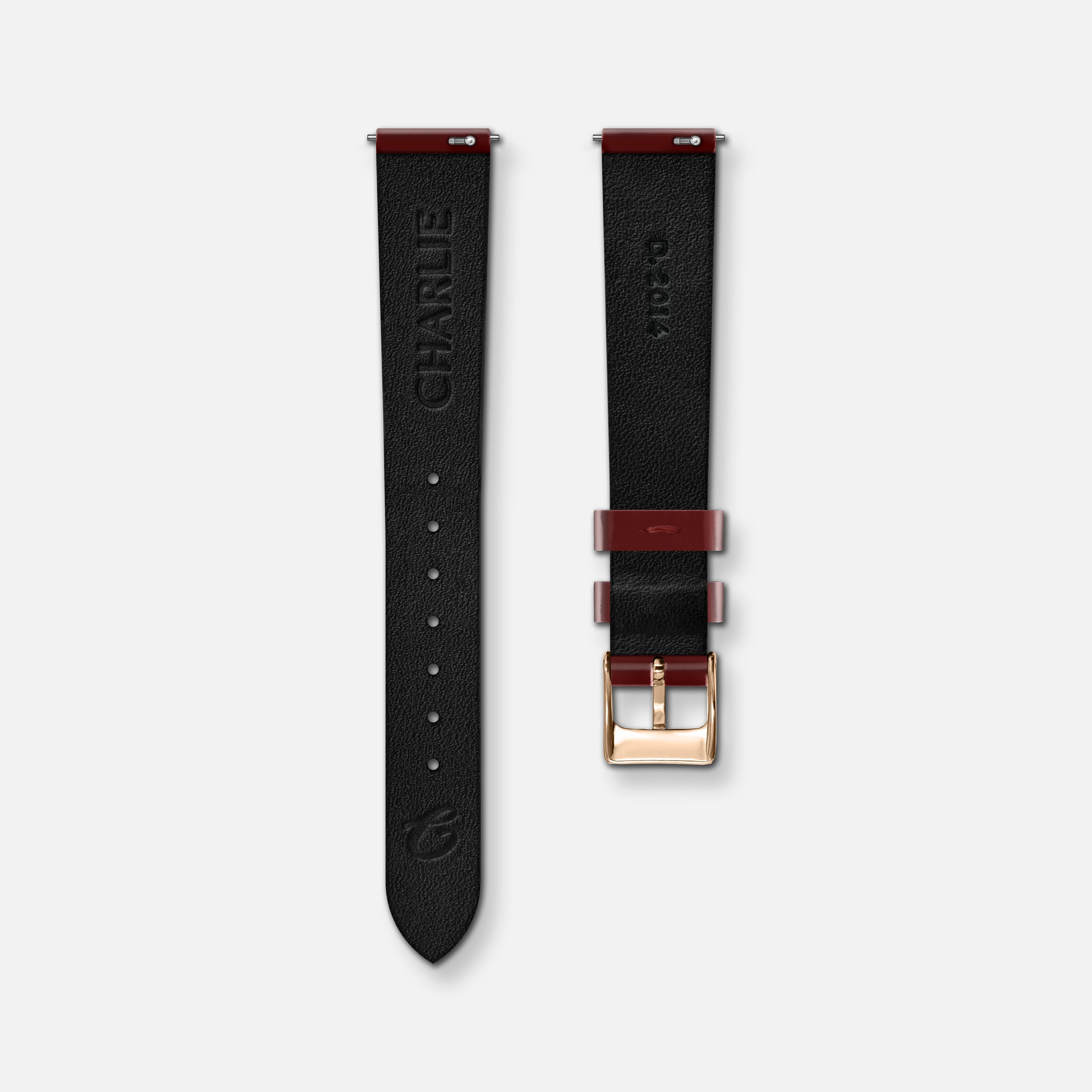 charlie-paris-bracelet-cuir-vernis-bordeaux-14mm-initial image 3