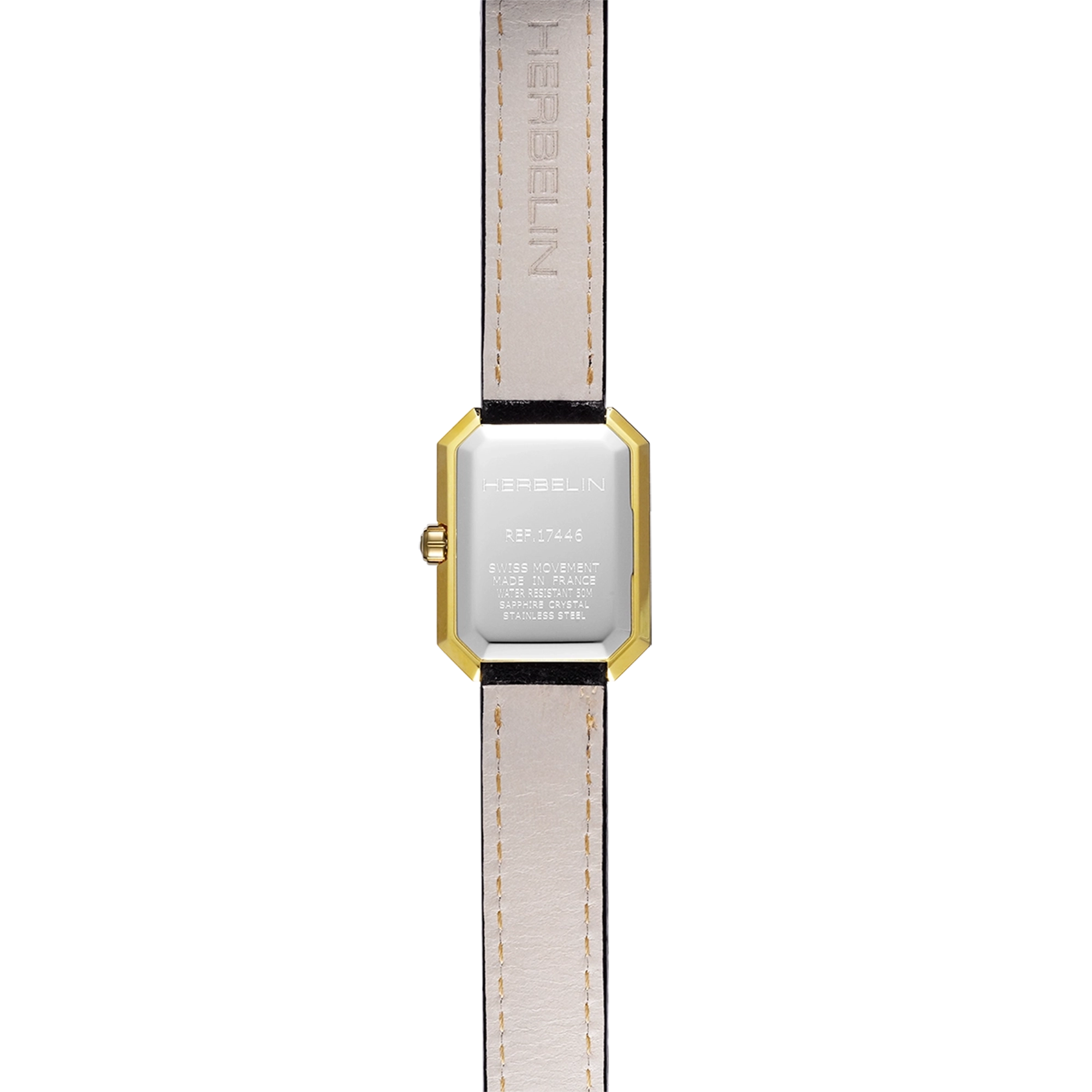 herbelin-octog-ne-quartz-montre-femme-nacre-noire-cuir image 4
