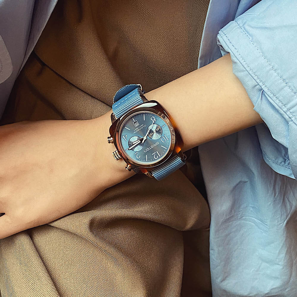 briston-clubmaster-classic-chrono-40-mm-bleu-glacier-quartz image 3