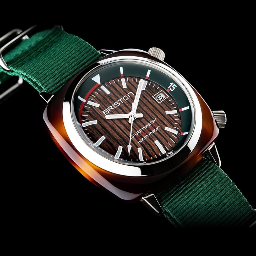 briston-clubmaster-diver-yachting-vert-anglais-montre-automatique-42-mm-200-m image 2