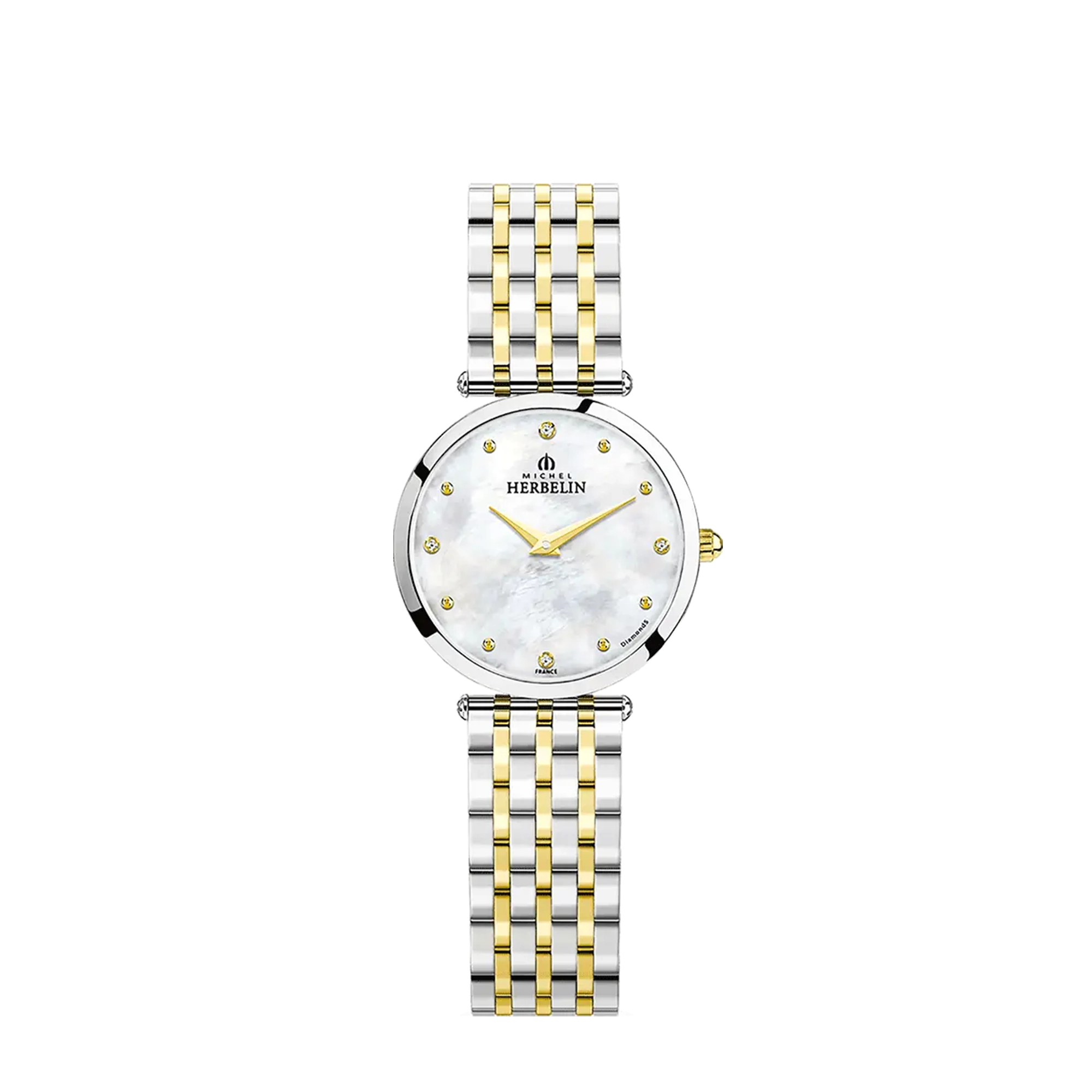 herbelin-epsilon-montre-quartz-femme-bicolore-pvd-or-jaune-diamants-nacre image 1