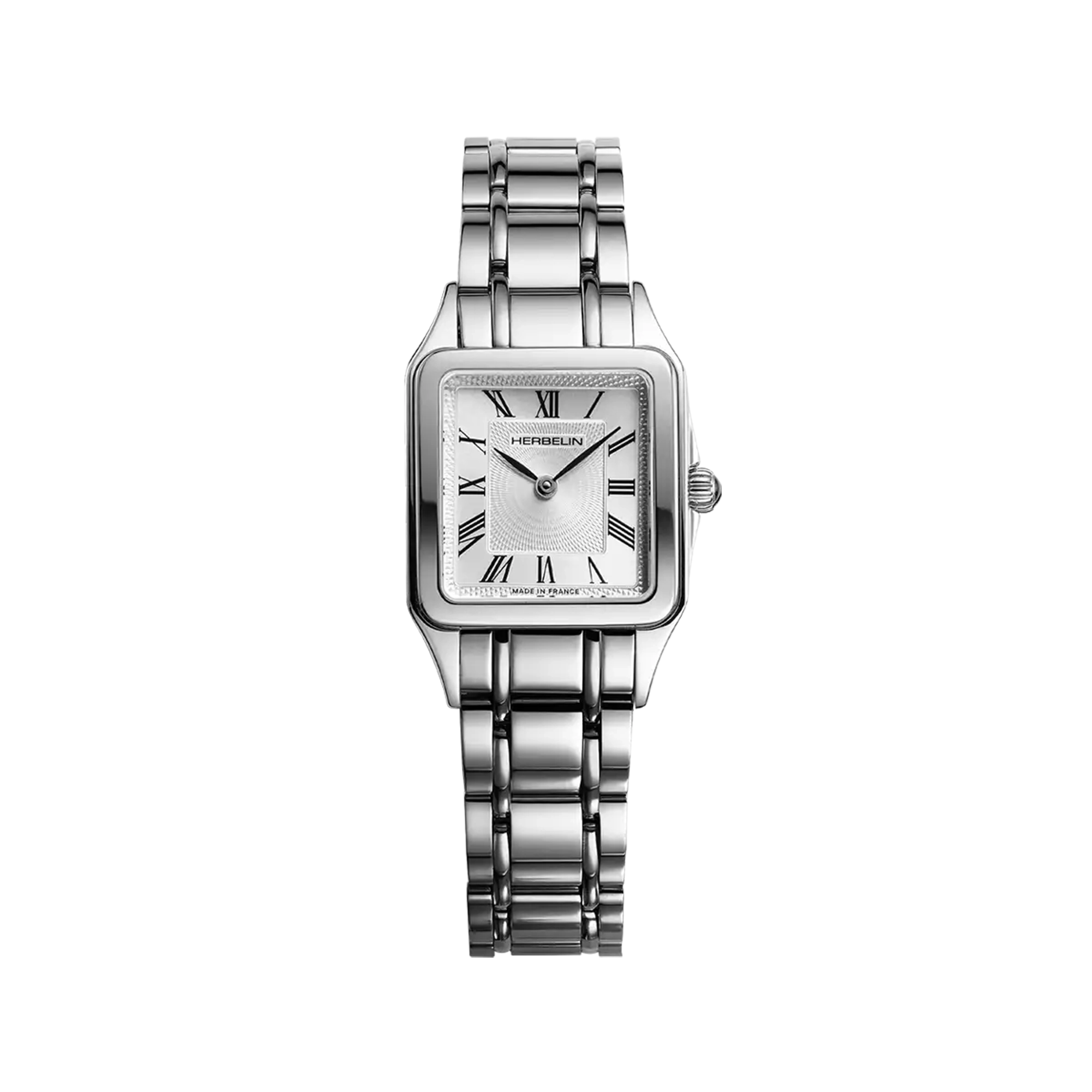 herbelin-luna-montre-femme-quartz-acier-argent-bross-guilloch image 1