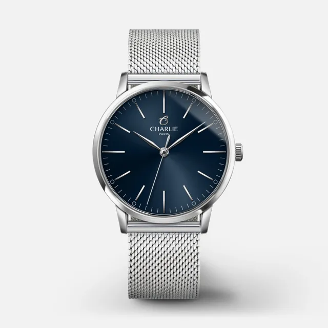 charlie-paris-sully-35-acier-bleu-montre-femme-quartz-35-mm image 1