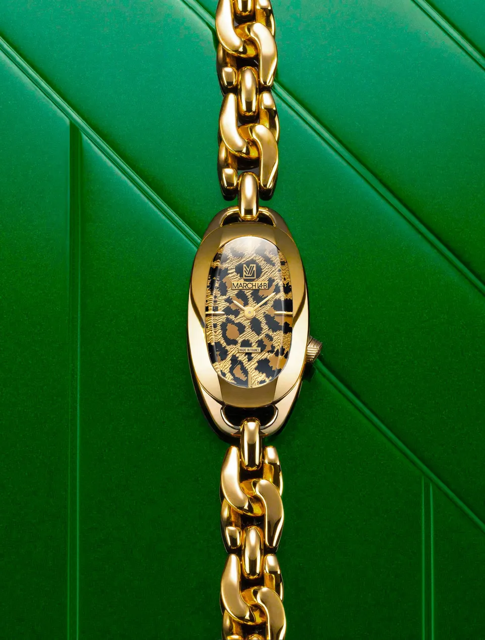 march-la-b-montre-oblongue-cheetah-20-mm-ovale-dor-e-guilloch-e image 1