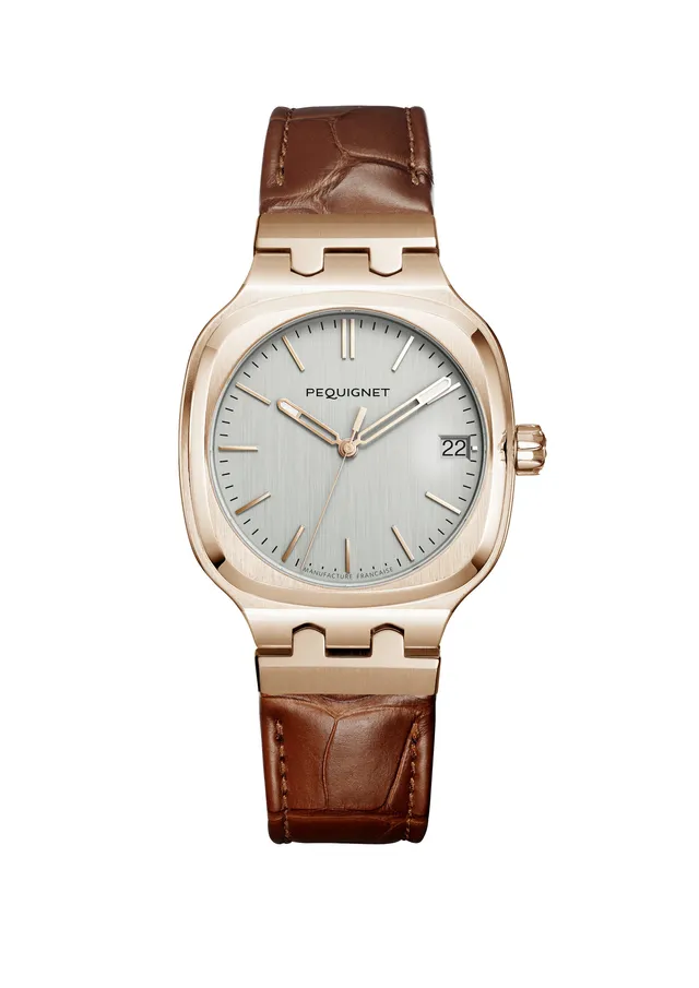 pequignet-concorde-montre-or-rose-18-carats-36-mm-cadran-argent image 1
