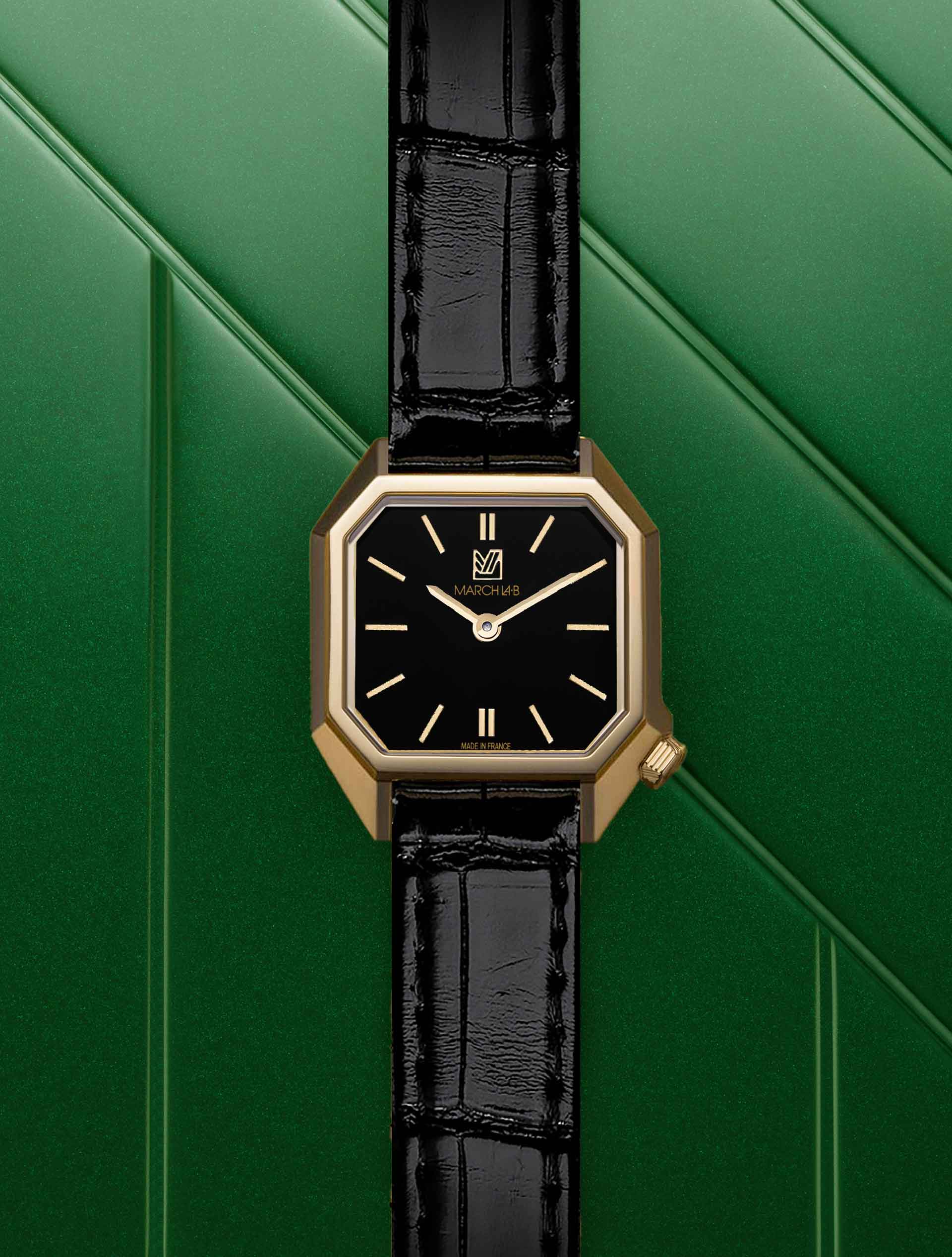 march-la-b-montre-lady-mansart-supreme-26-mm-octogonale-noire image 4