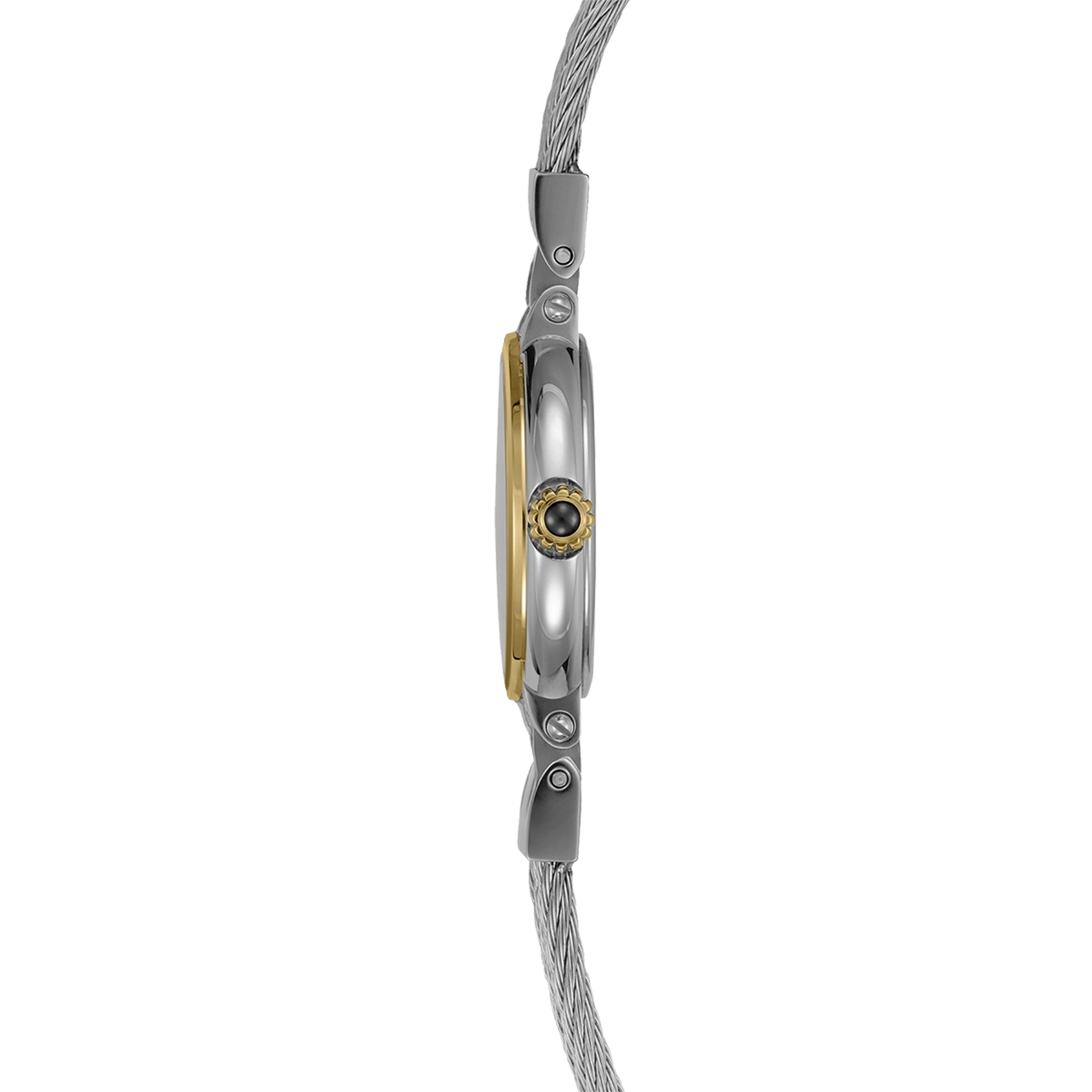 herbelin-galet-quartz-bicolore-montre-femme-blanc-chiffres-romains image 3
