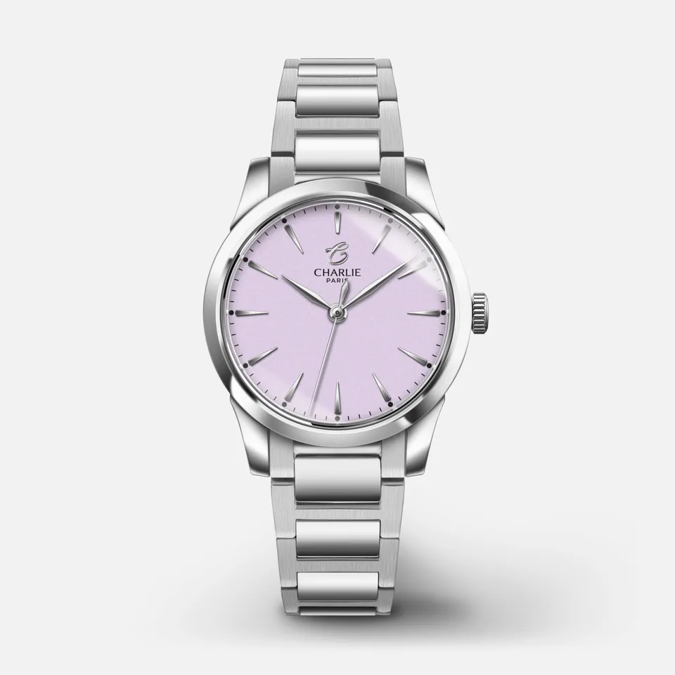 charlie-paris-aurore-mauve-32mm-montre-femme-acier-quartz image 1