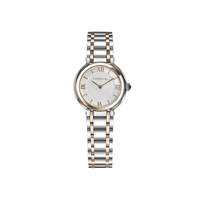 herbelin-galet-quartz-pvd-or-rose-cadran-guilloch-femme-acier image 1