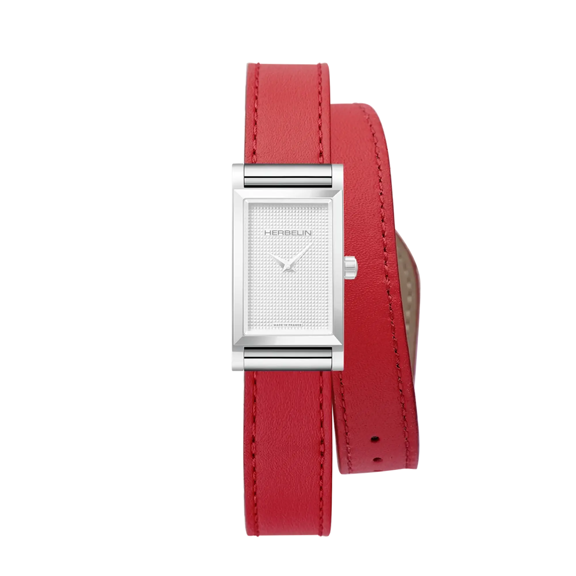herbelin-antar-s-bracelet-double-tour-rouge-coquelicot-cuir image 2