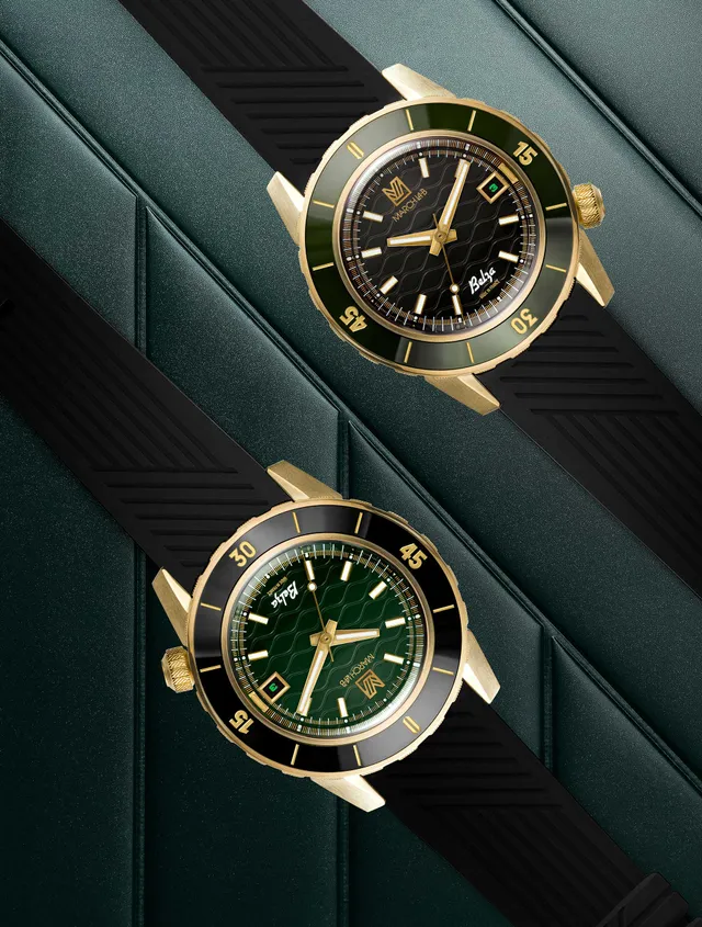 march-la-b-belza-automatique-pack-twin-montre-bronze-cadran-vert image 1
