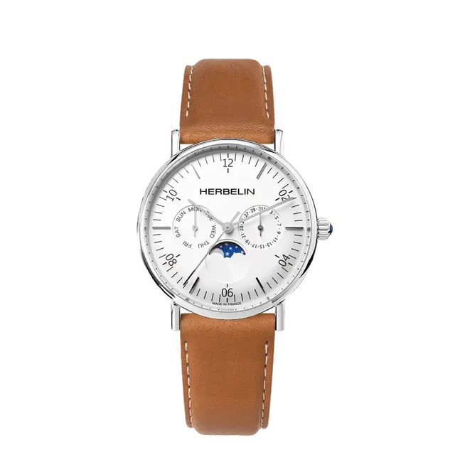 herbelin-inspiration-homme-quartz-acier-bracelet-cuir-bestseller image 1
