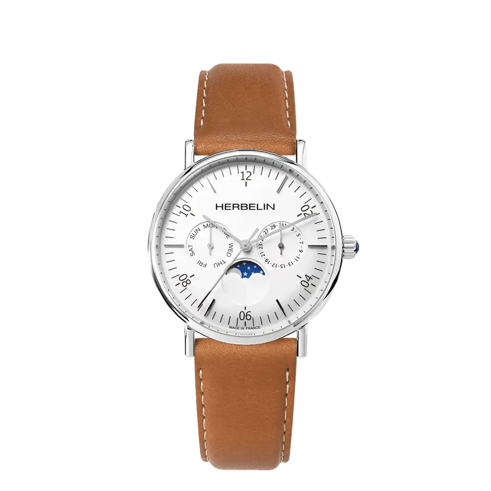herbelin-inspiration-homme-quartz-acier-bracelet-cuir-bestseller image 1