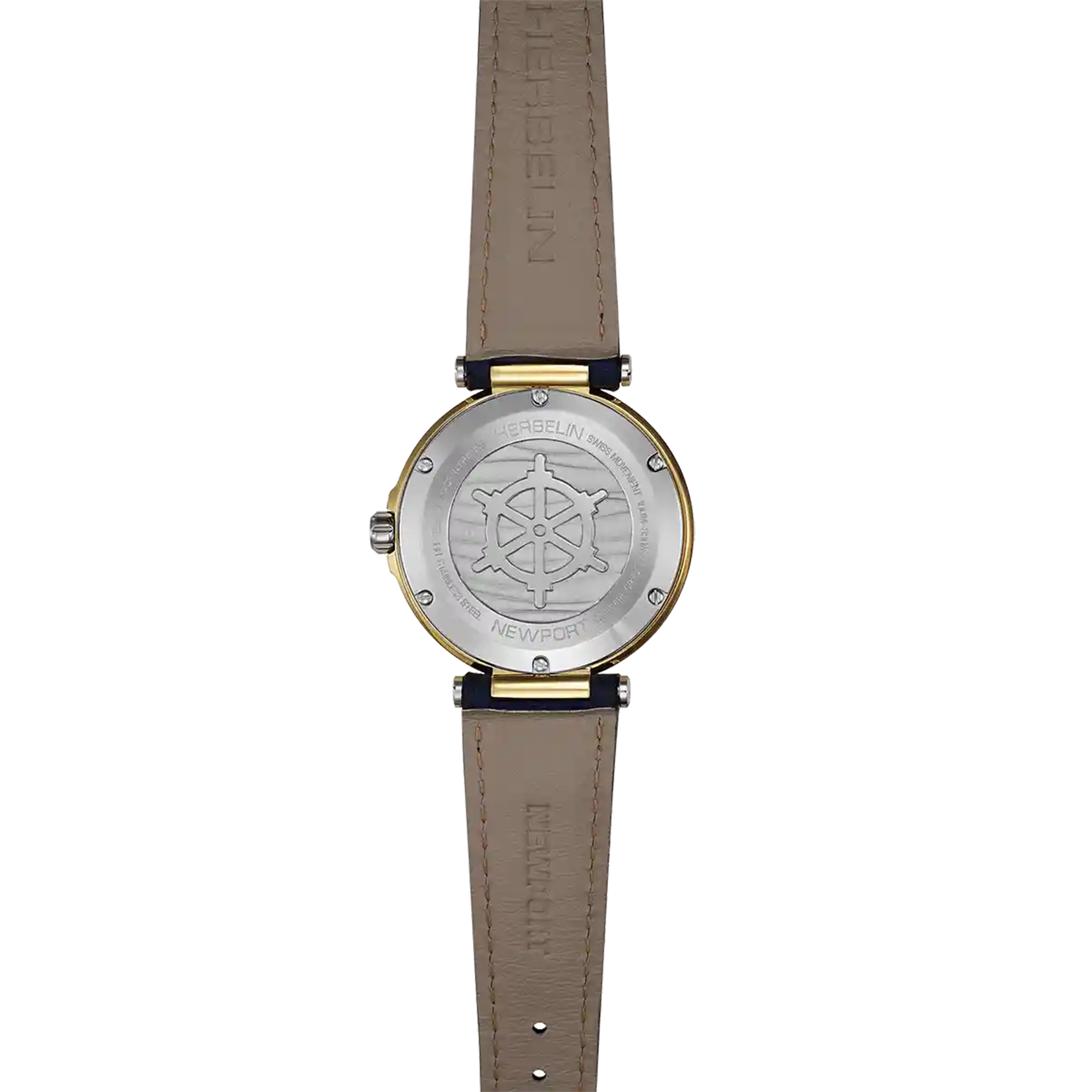 herbelin-newport-quartz-acier-35-mm-montre-femme-cadran-bleu-pvd-or-bracelet-cui image 4