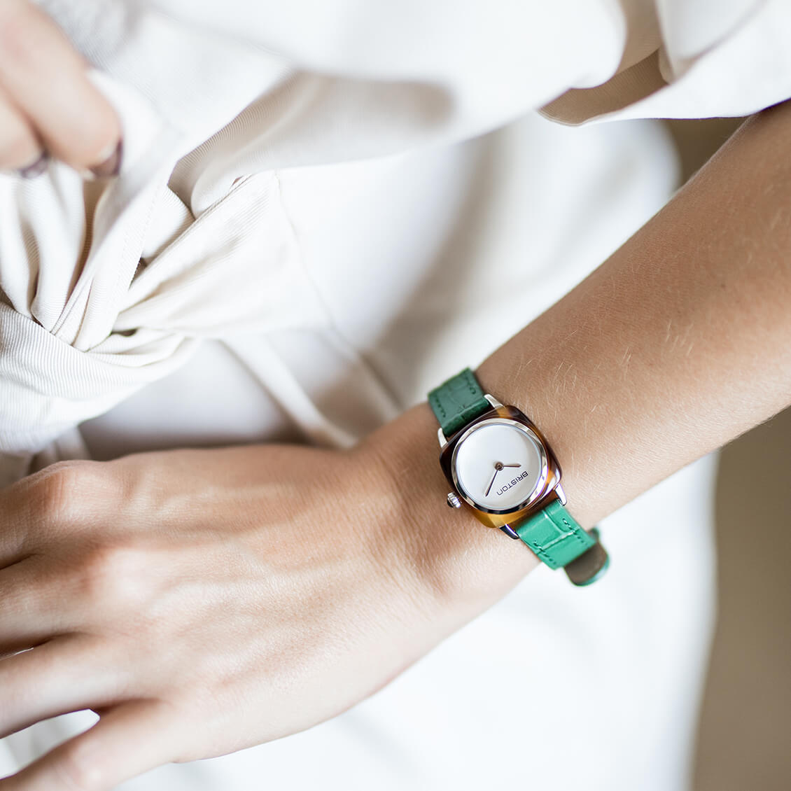 briston-clubmaster-lady-bracelet-cuir-luxury-2-brins-12-mm-vert image 5