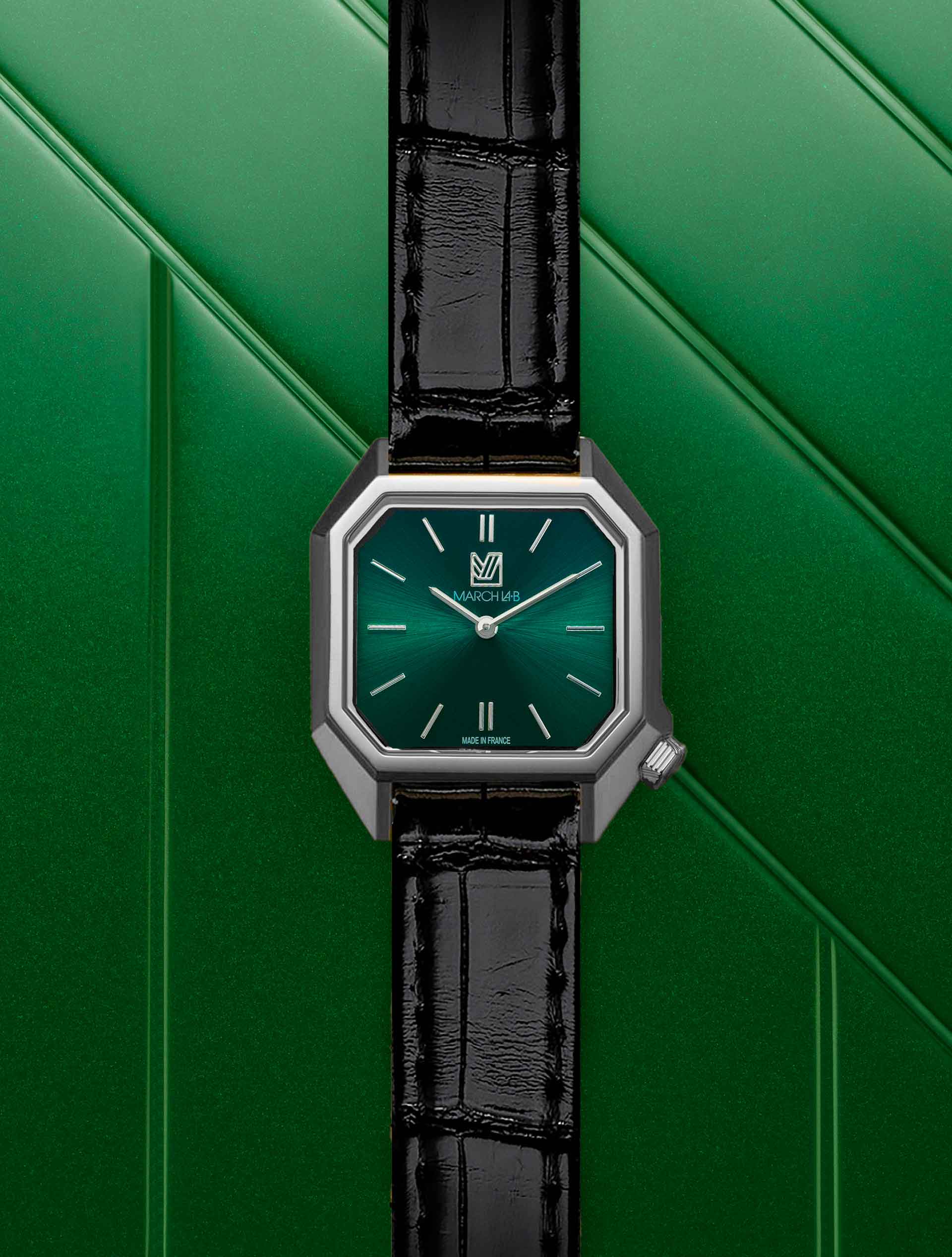march-la-b-lady-mansart-forest-montre-femme-octogonale-26-mm-cadran-vert image 4