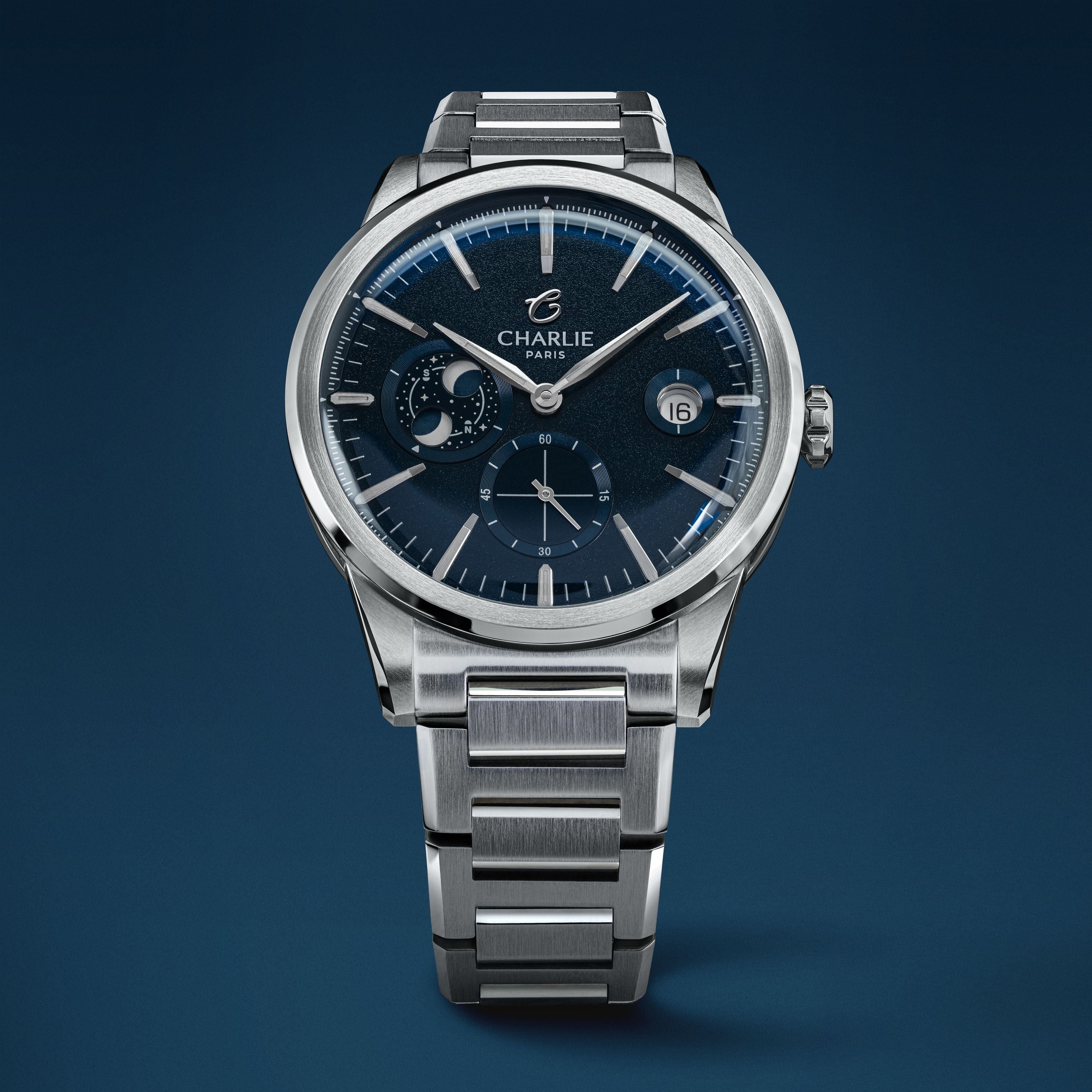charlie-paris-alliance-phase-de-lune-bleu-montre-automatique-39mm-soprod-c105 image 3