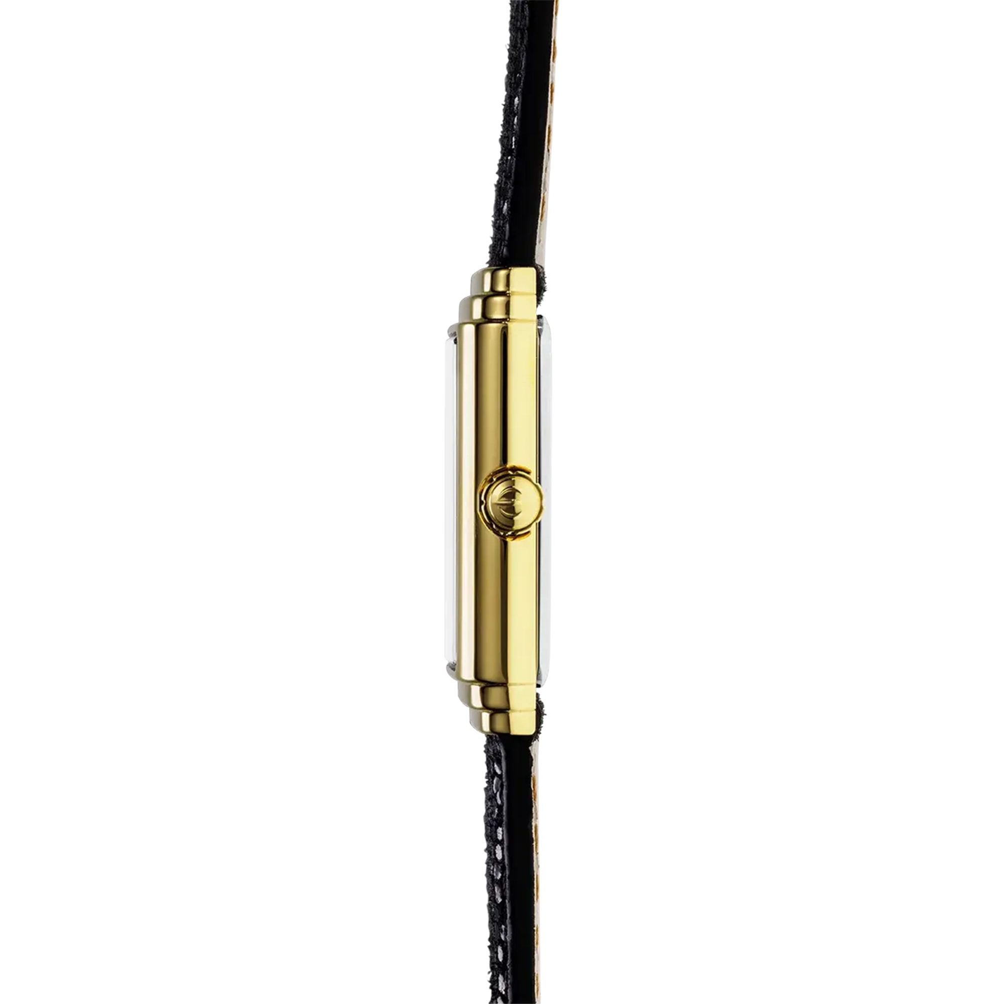 herbelin-art-d-co-1925-s-empire-montre-femme-pvd-or-jaune-cuir-noir-quartz image 2