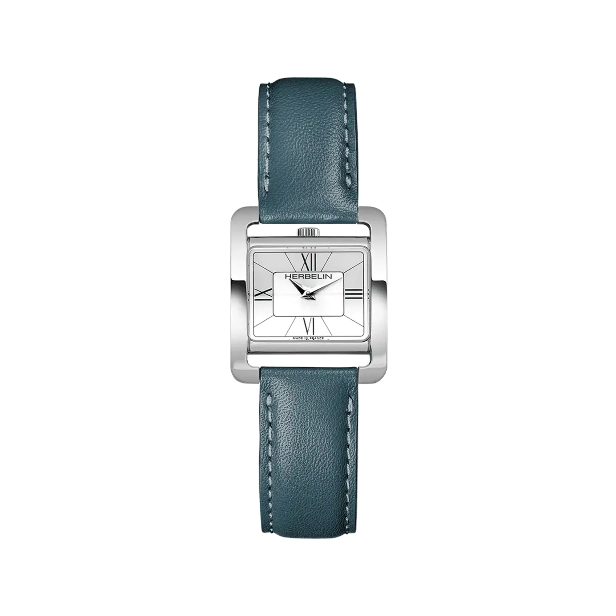 herbelin-ve-avenue-quartz-femme-nacre-blanche-cuir-bleu-vert image 1