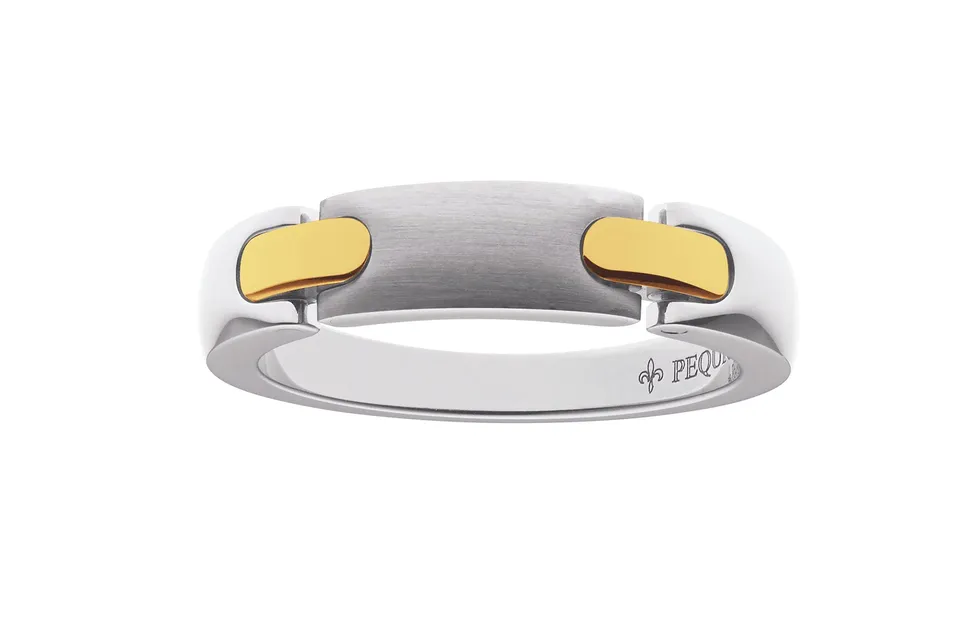 bague-pequignet-moorea-acier-et-or-jaune-avec-diamant image 1